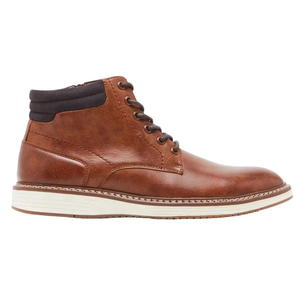 Steve Madden “P-Jelen” Men’s Side Zip Chukka Dress & Comfort Boot (Cognac) Brown